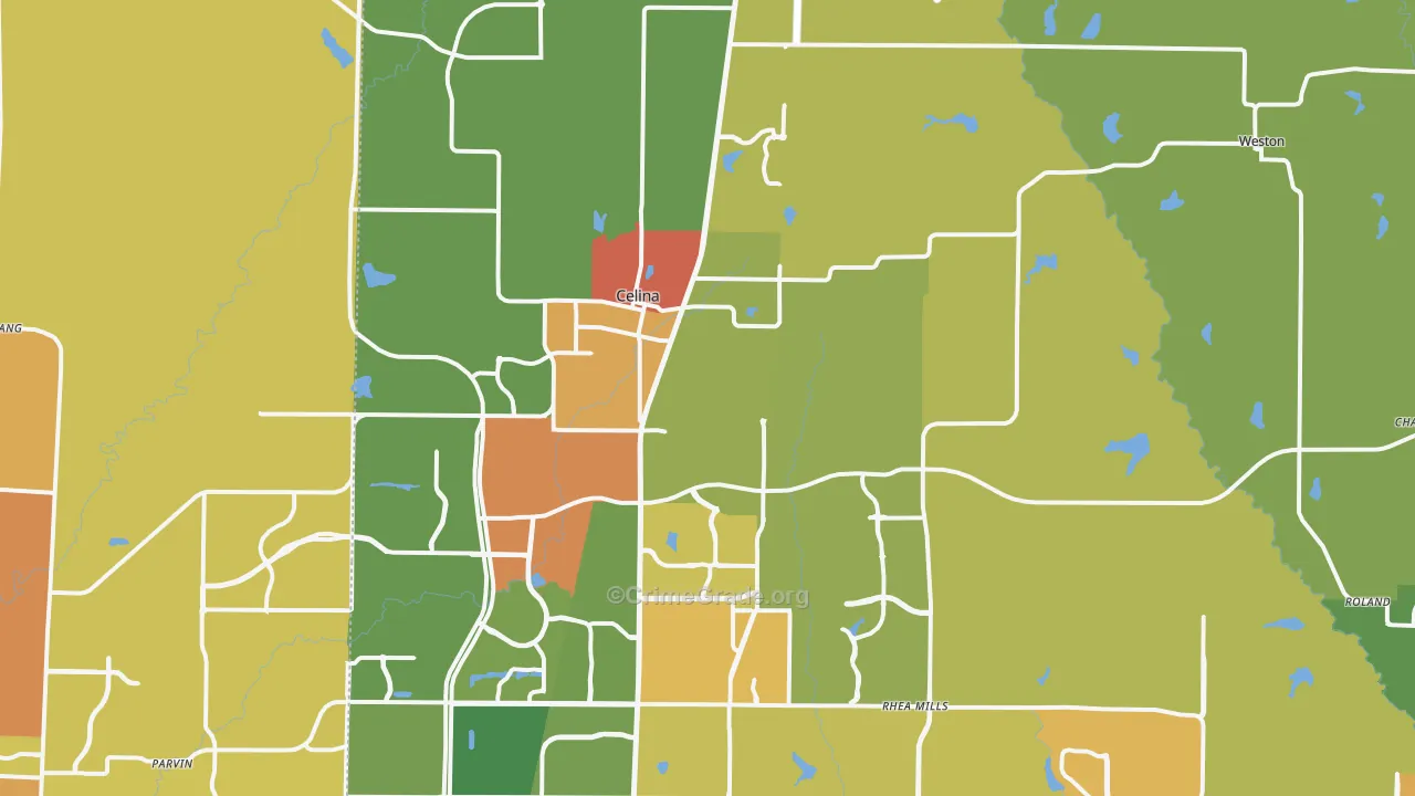 75009, TX Map of Drug-Related Crime Rates