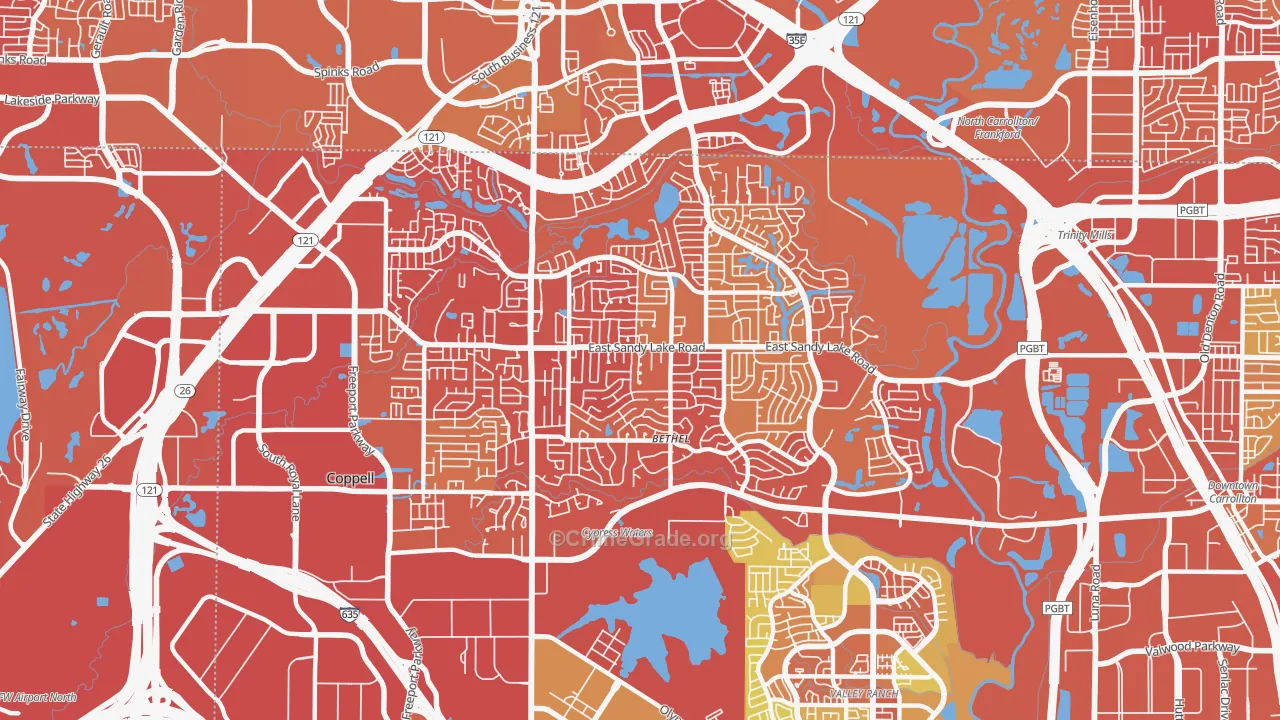 75019, TX Map of Drug-Related Crime Rates
