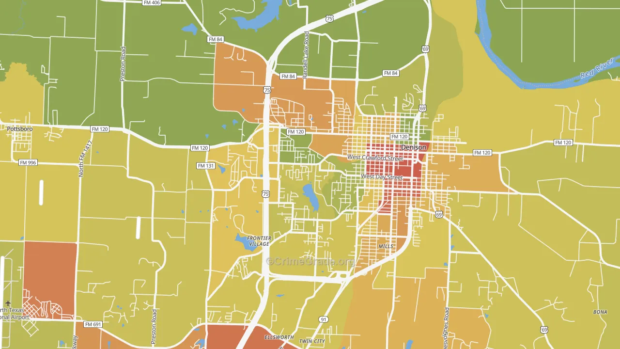 75020, TX Map of Drug-Related Crime Rates