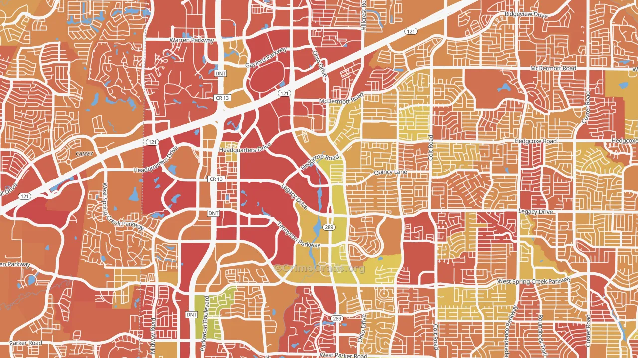 75024, TX Map of Drug-Related Crime Rates