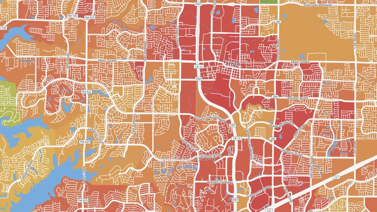 75034, TX Map of Drug-Related Crime Rates