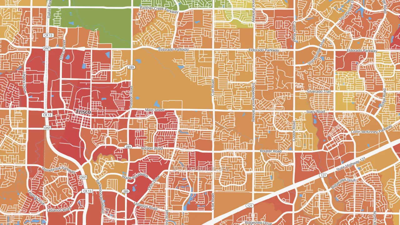 75035, TX Map of Drug-Related Crime Rates