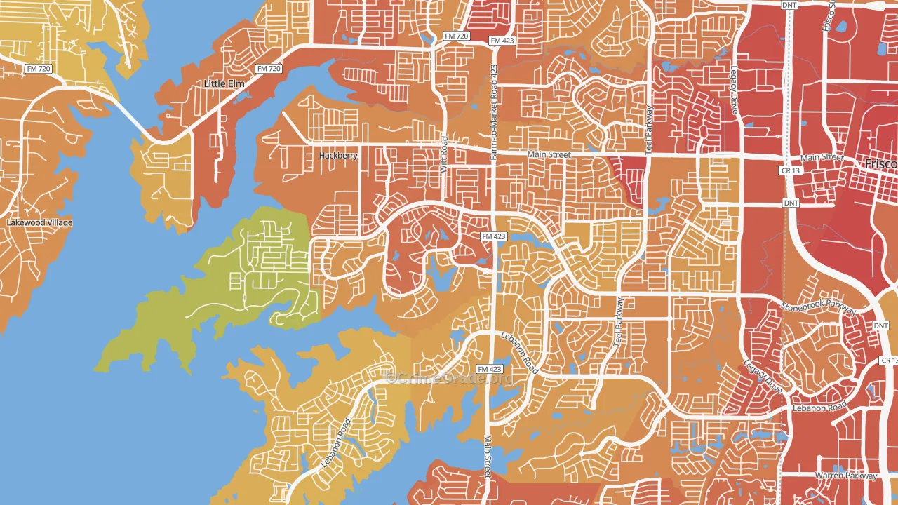 75036, TX Map of Drug-Related Crime Rates