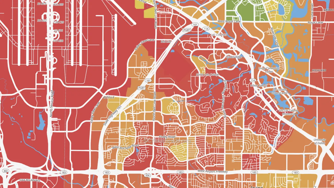 75038, TX Map of Drug-Related Crime Rates