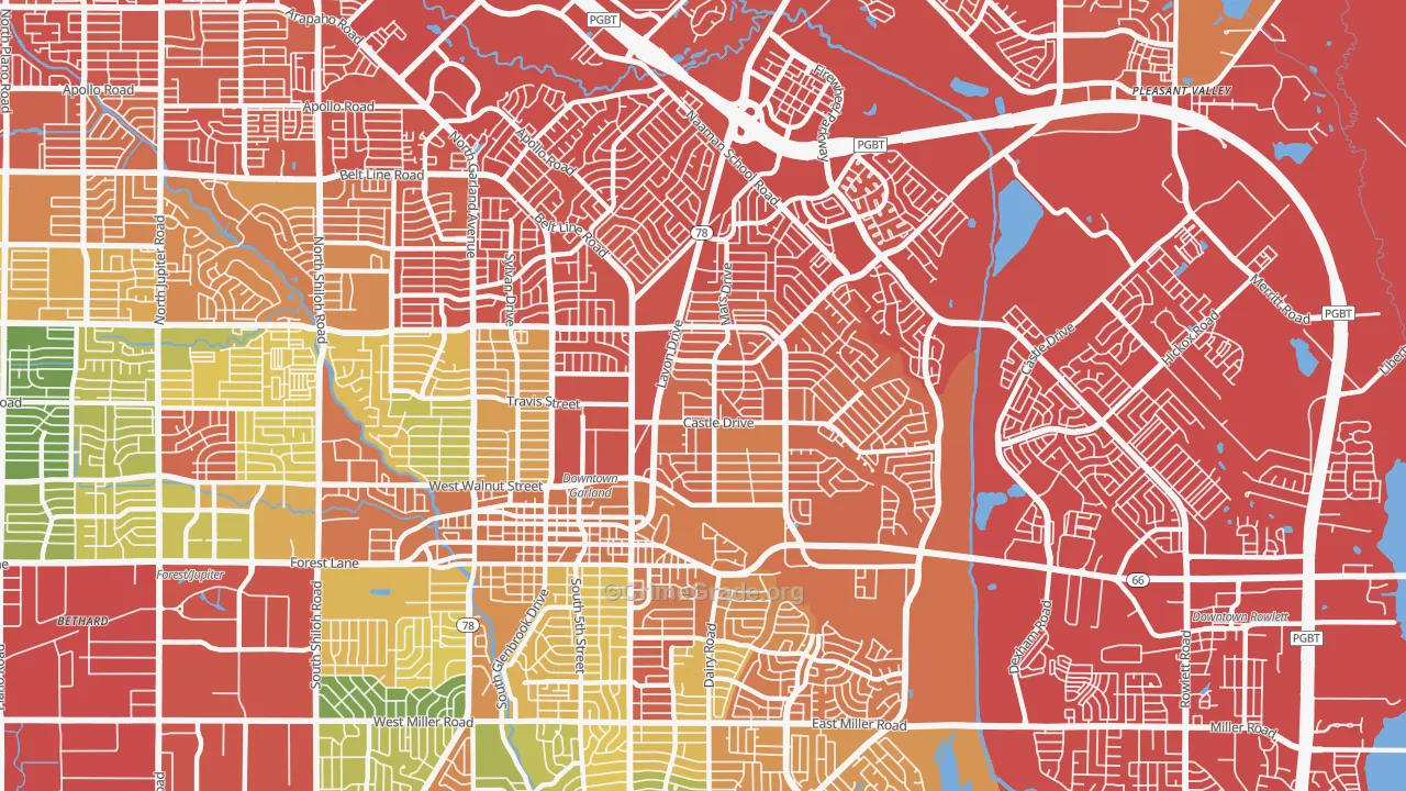 75040, TX Map of Drug-Related Crime Rates