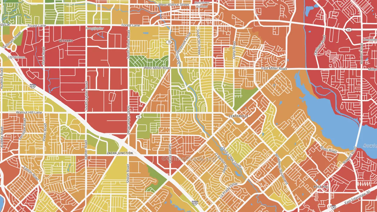 75041, TX Map of Drug-Related Crime Rates
