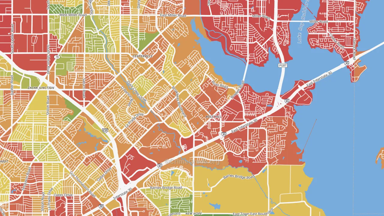 75043, TX Map of Drug-Related Crime Rates