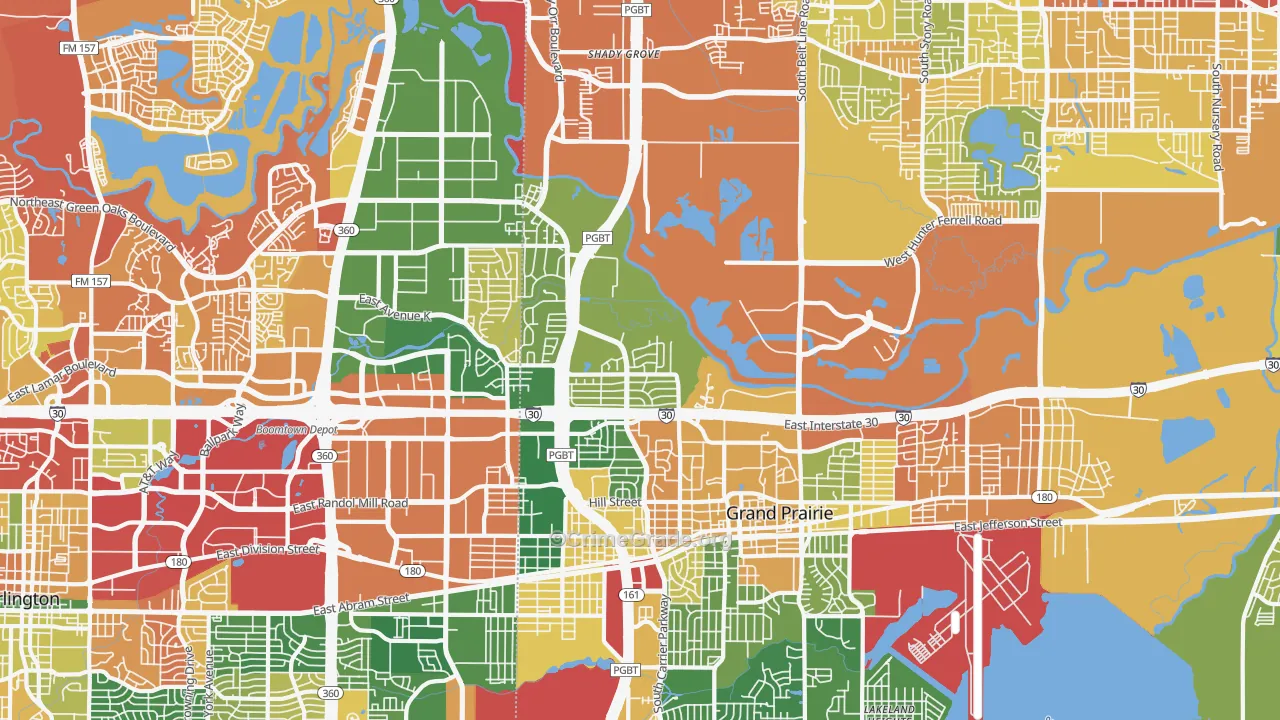 75050, TX Map of Drug-Related Crime Rates