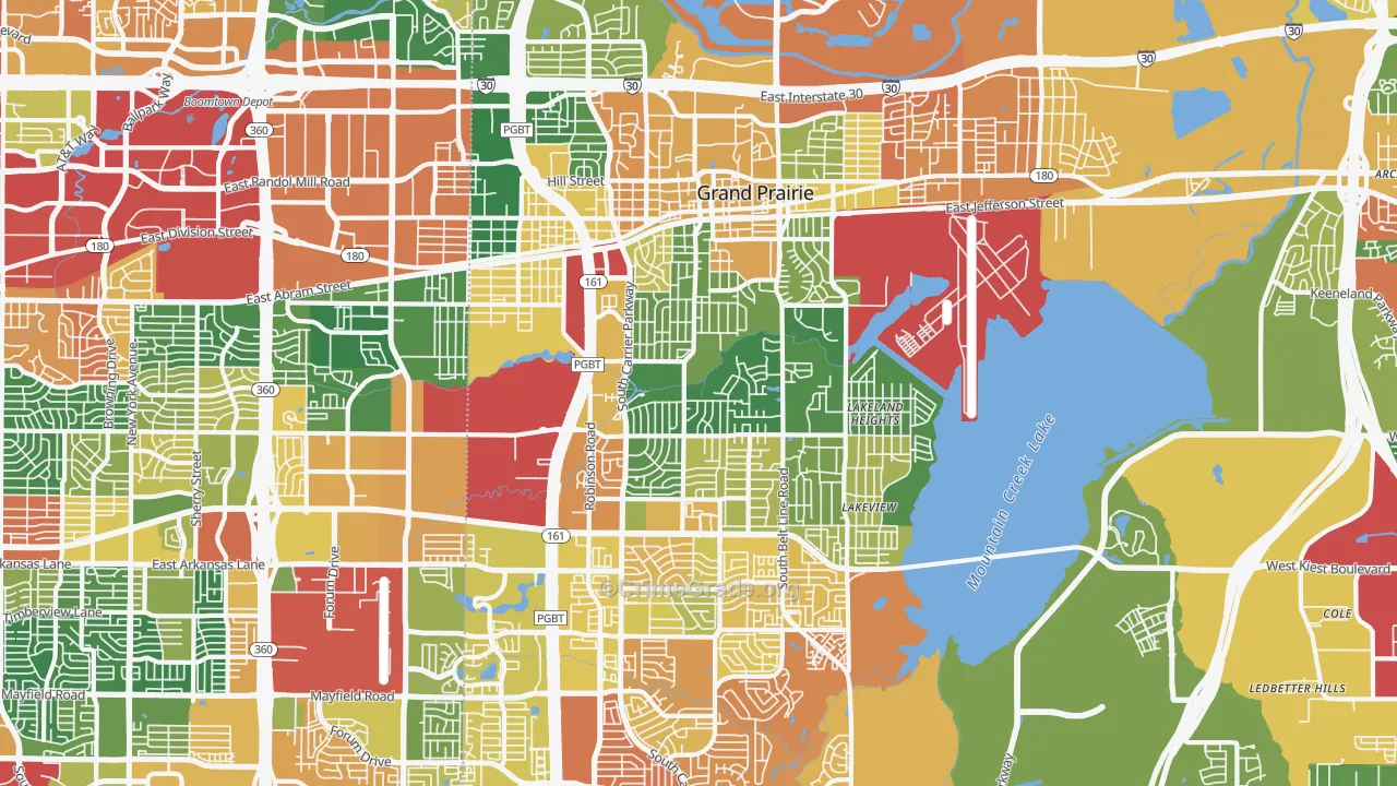 75051, TX Map of Drug-Related Crime Rates