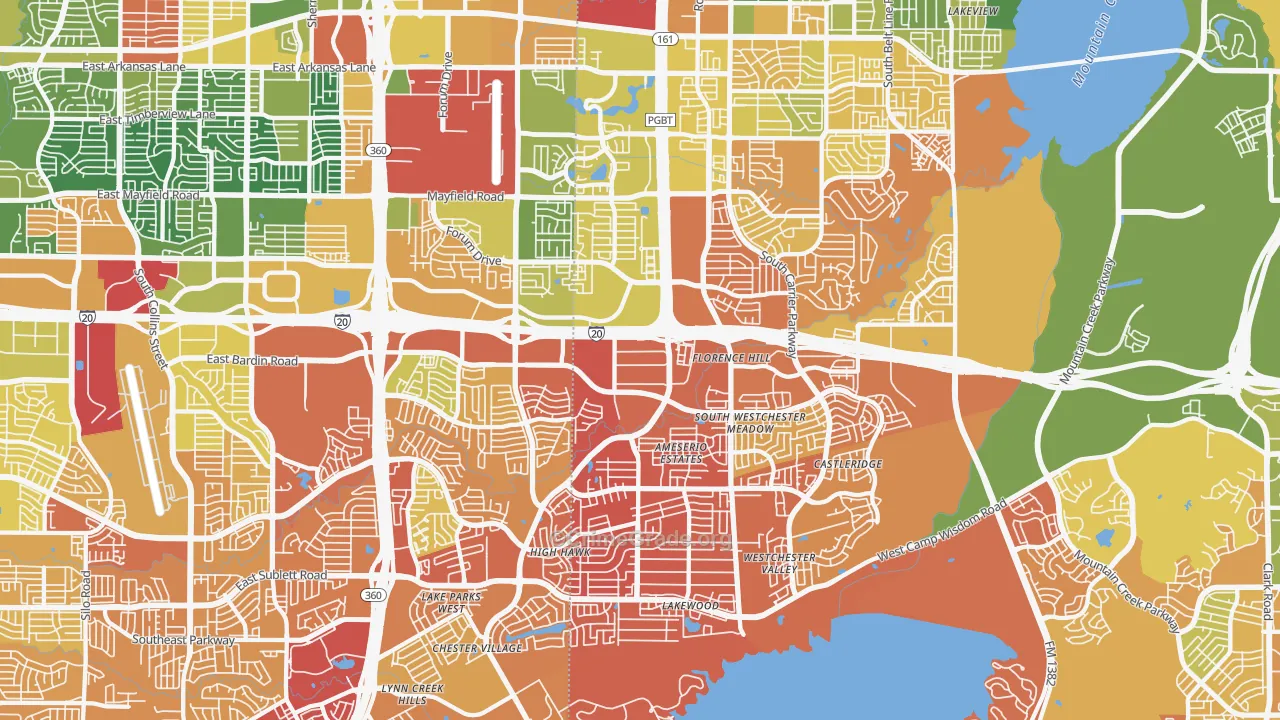 75052, TX Map of Drug-Related Crime Rates