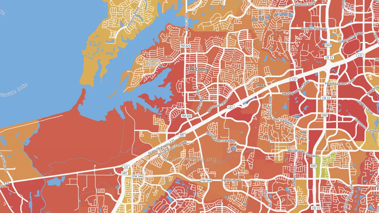 75056, TX Map of Drug-Related Crime Rates