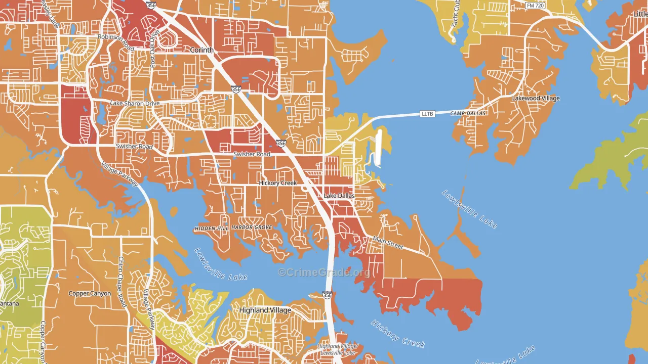 75065, TX Map of Drug-Related Crime Rates