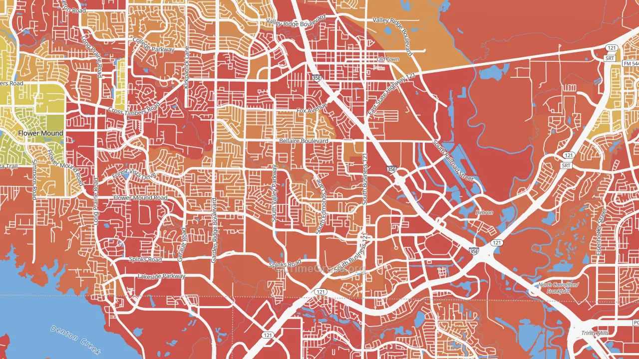 75067, TX Map of Drug-Related Crime Rates