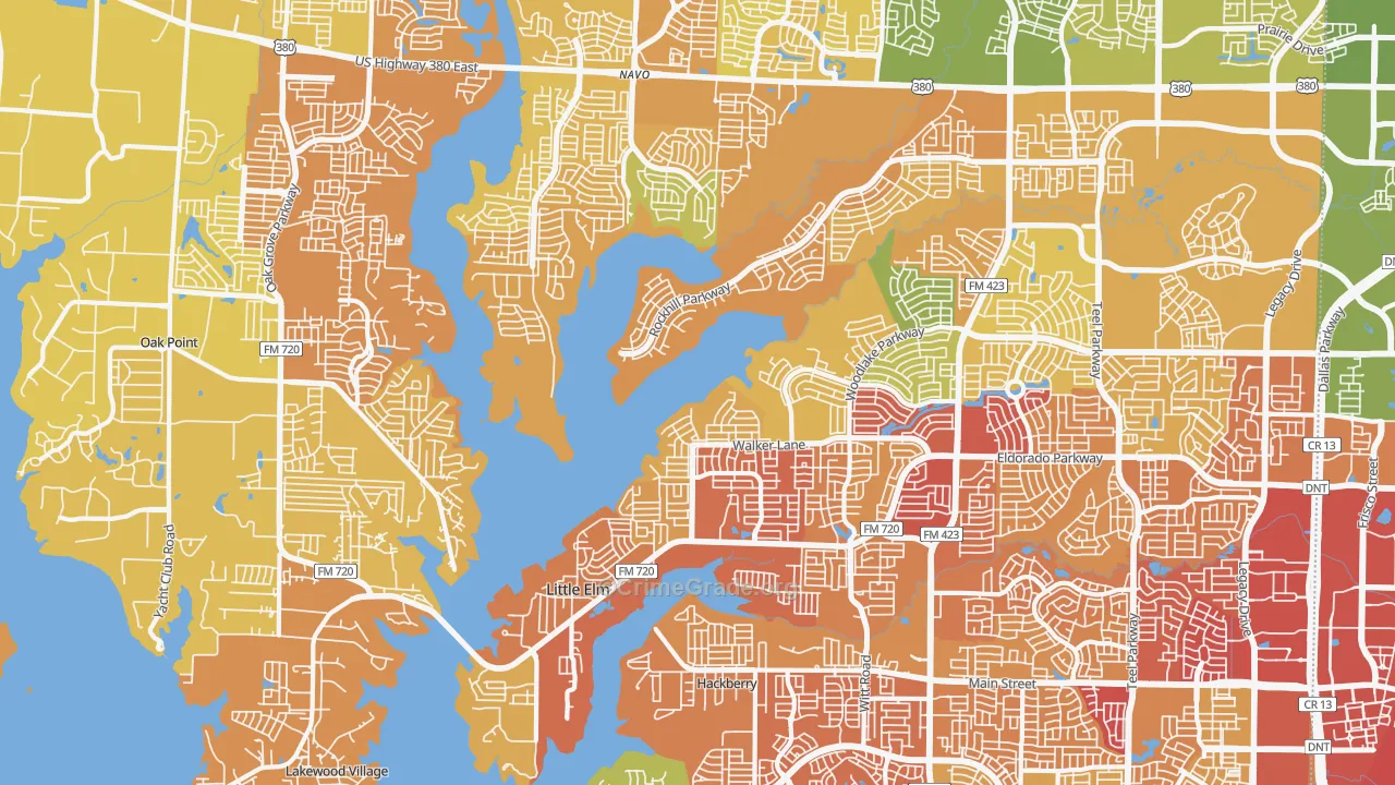 75068, TX Map of Drug-Related Crime Rates