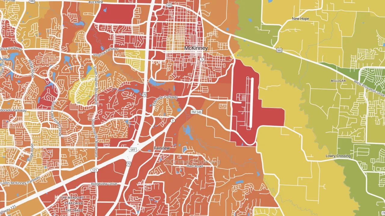 75069, TX Map of Drug-Related Crime Rates