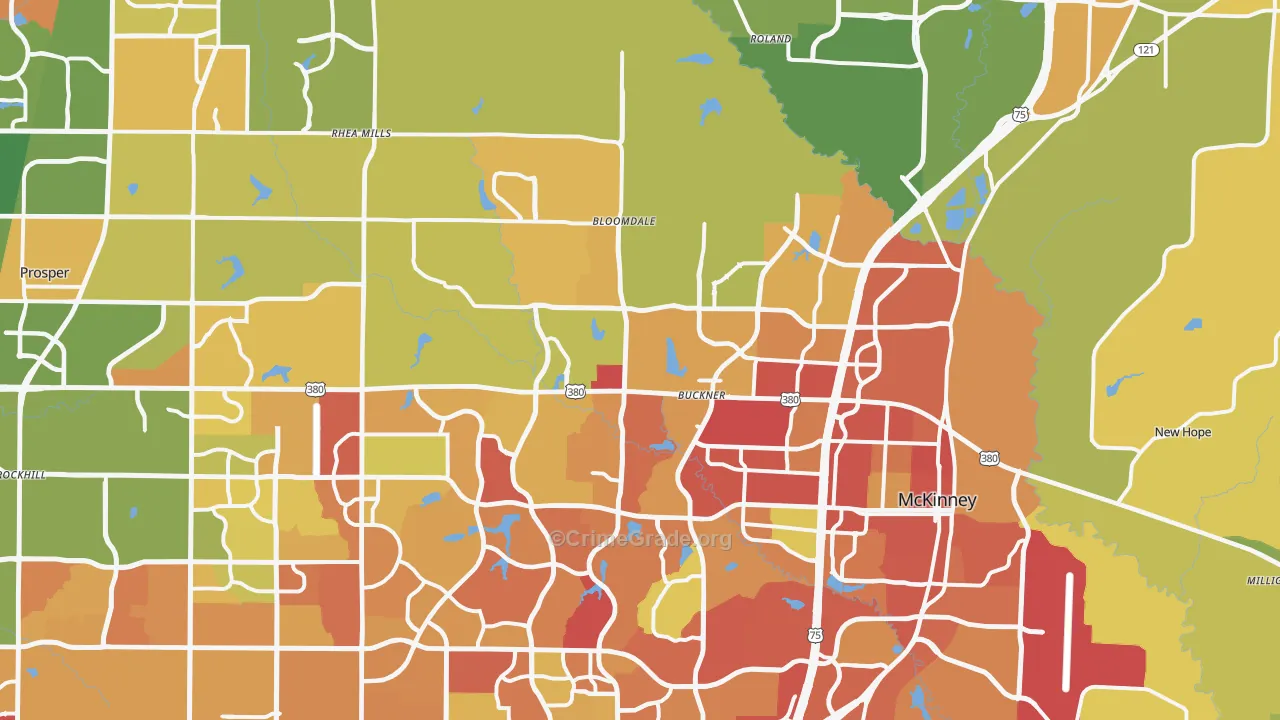 75071, TX Map of Drug-Related Crime Rates