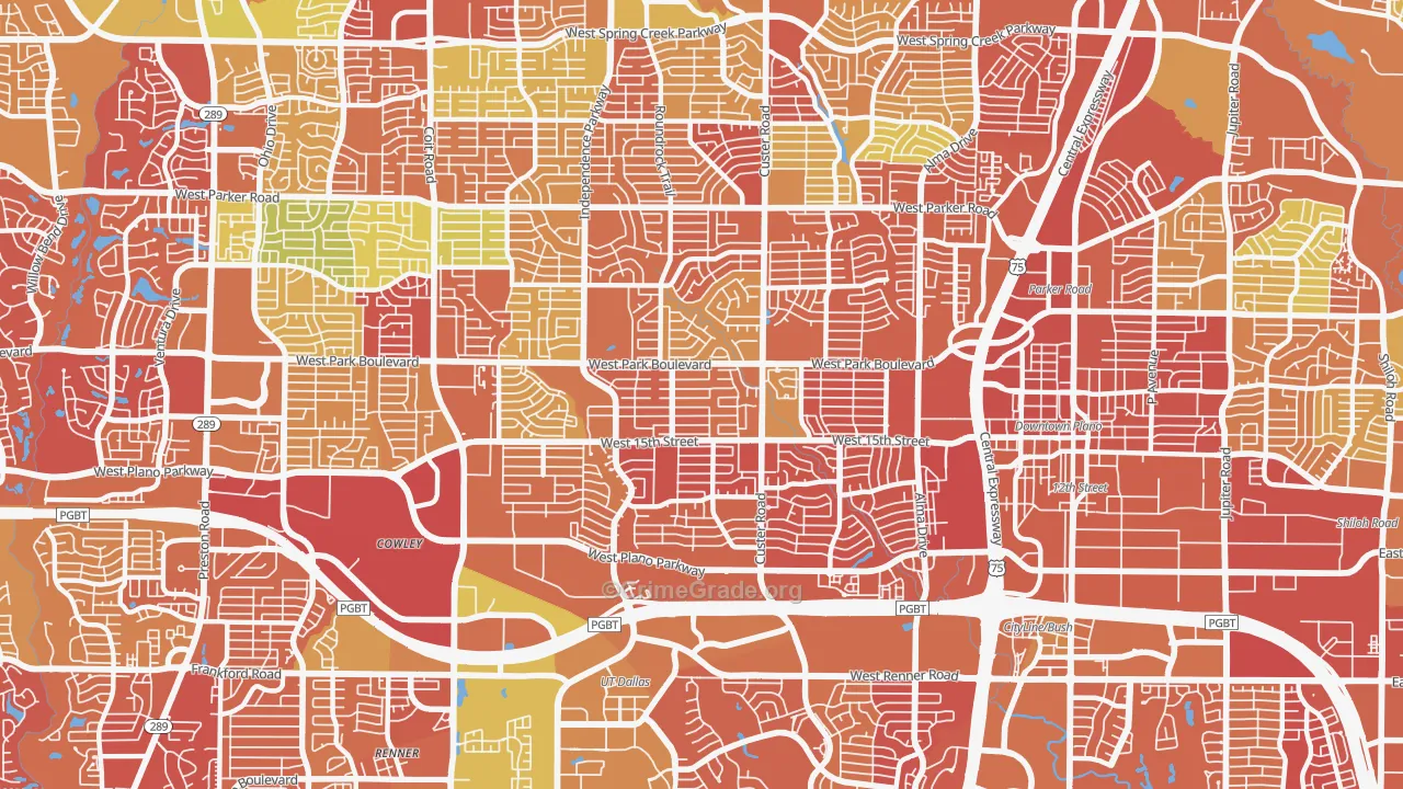 75075, TX Map of Drug-Related Crime Rates