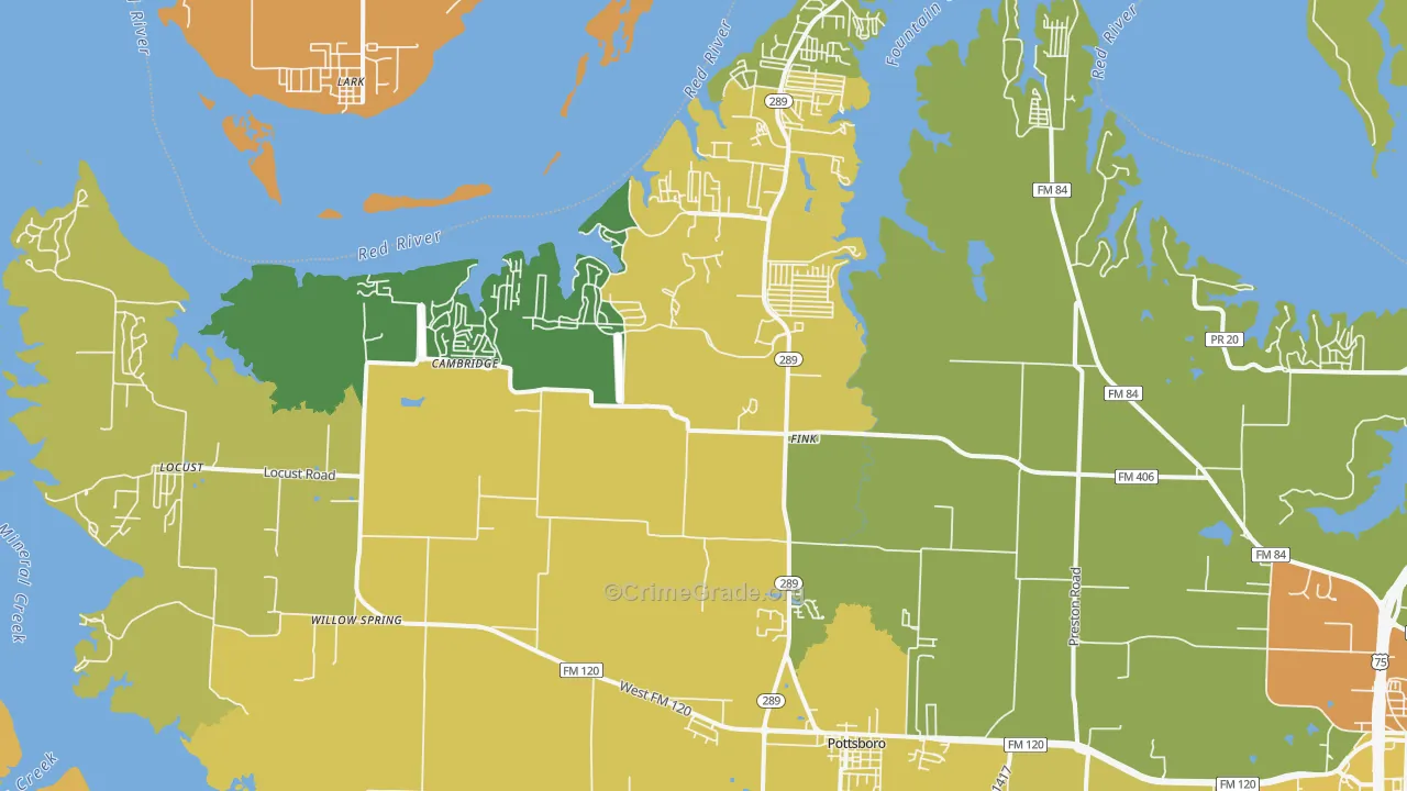 75076, TX Map of Drug-Related Crime Rates