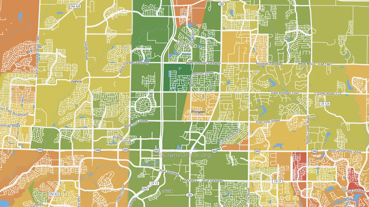 75078, TX Map of Drug-Related Crime Rates