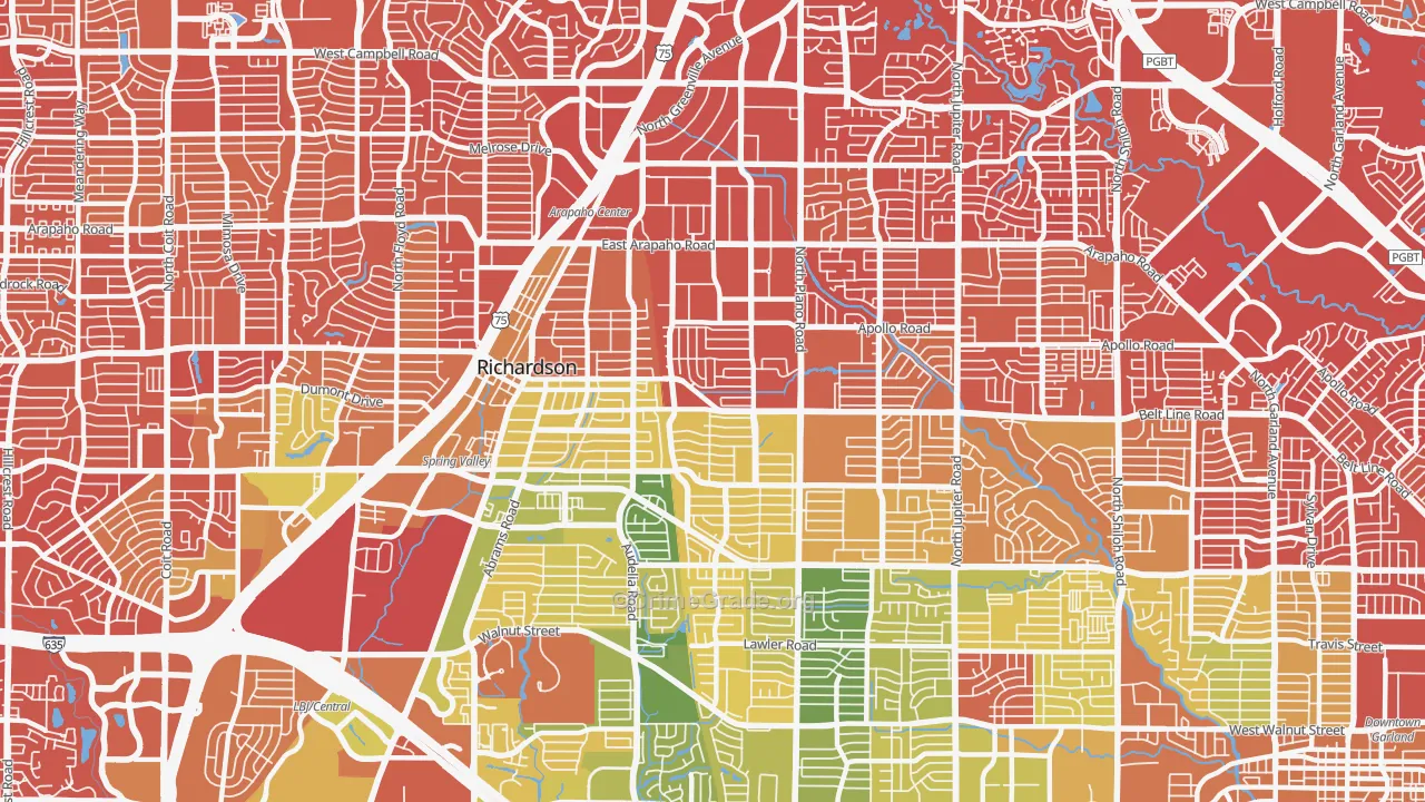 75081, TX Map of Drug-Related Crime Rates