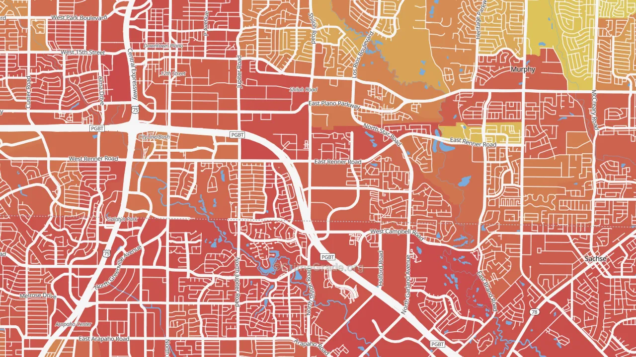 75082, TX Map of Drug-Related Crime Rates