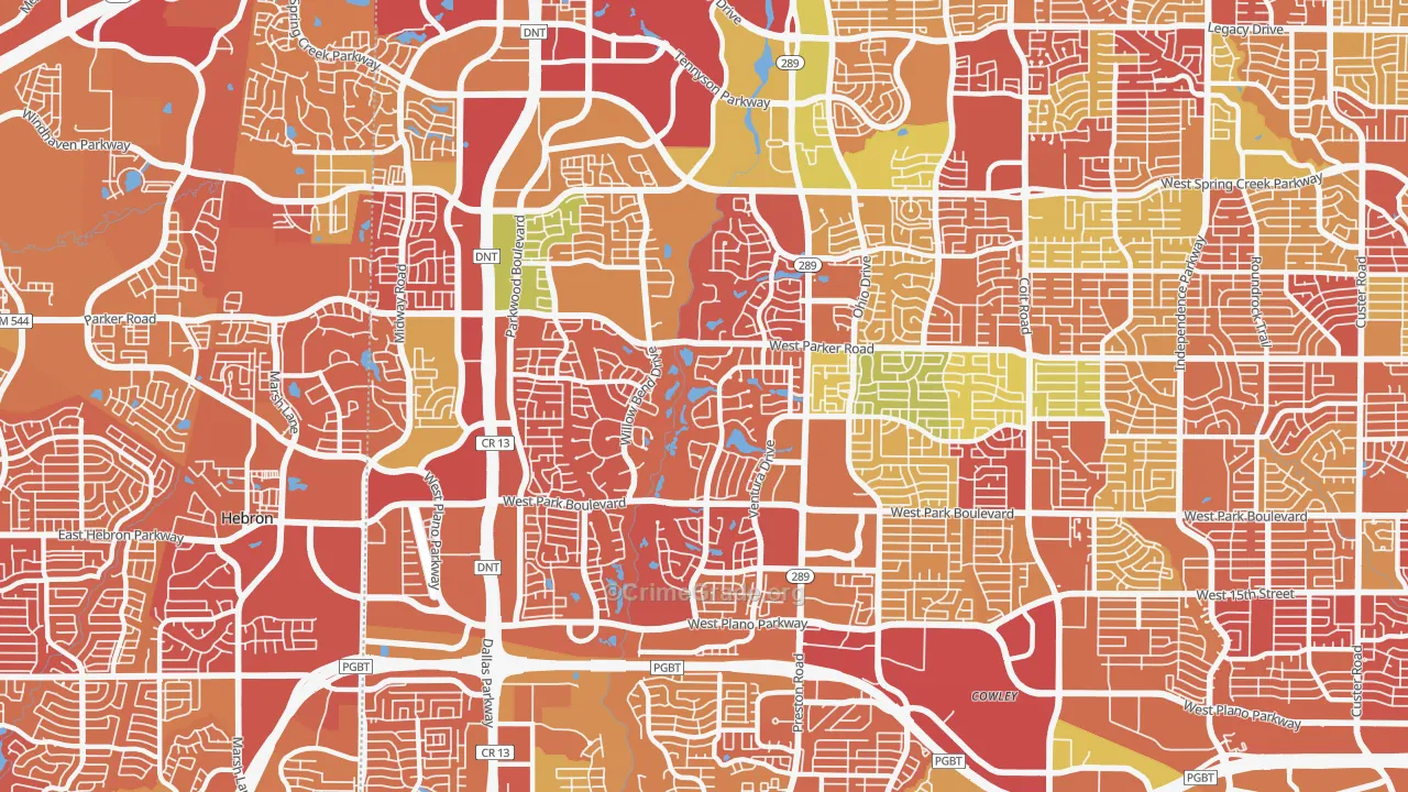 75093, TX Map of Drug-Related Crime Rates
