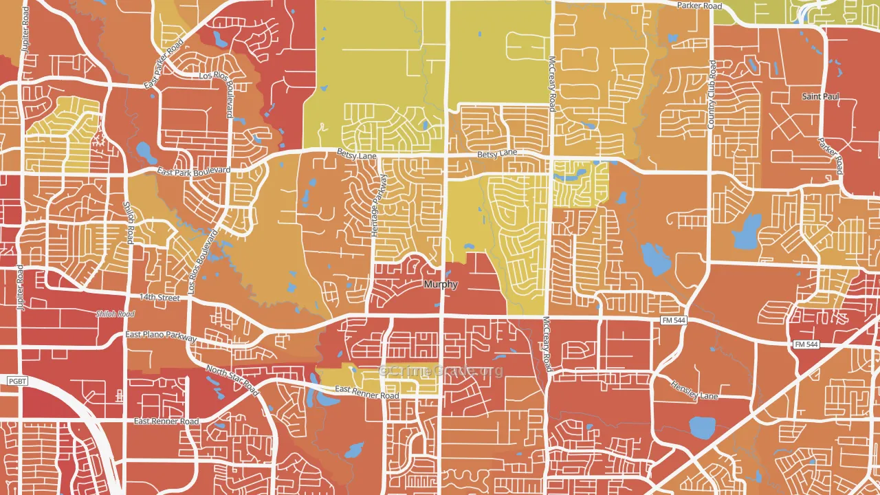 75094, TX Map of Drug-Related Crime Rates