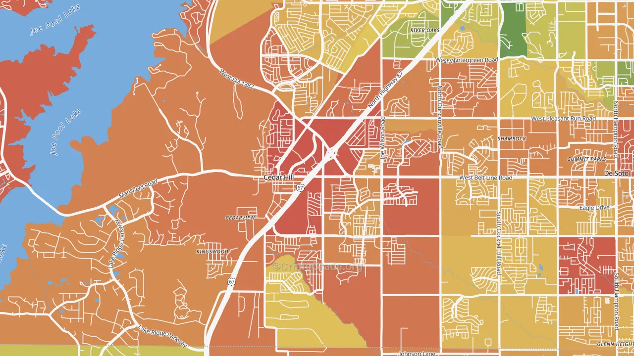 75104, TX Map of Drug-Related Crime Rates
