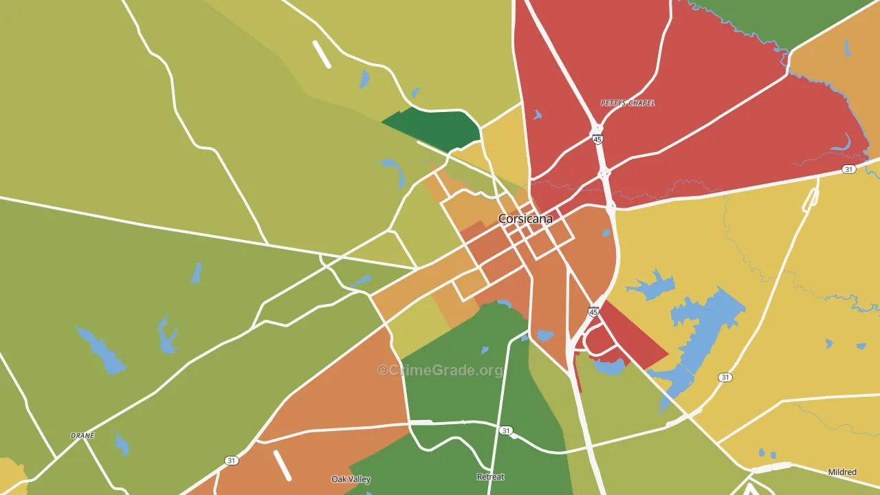 75110, TX Map of Drug-Related Crime Rates