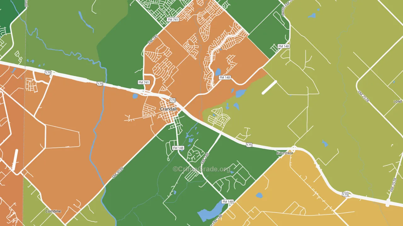 75114, TX Map of Drug-Related Crime Rates