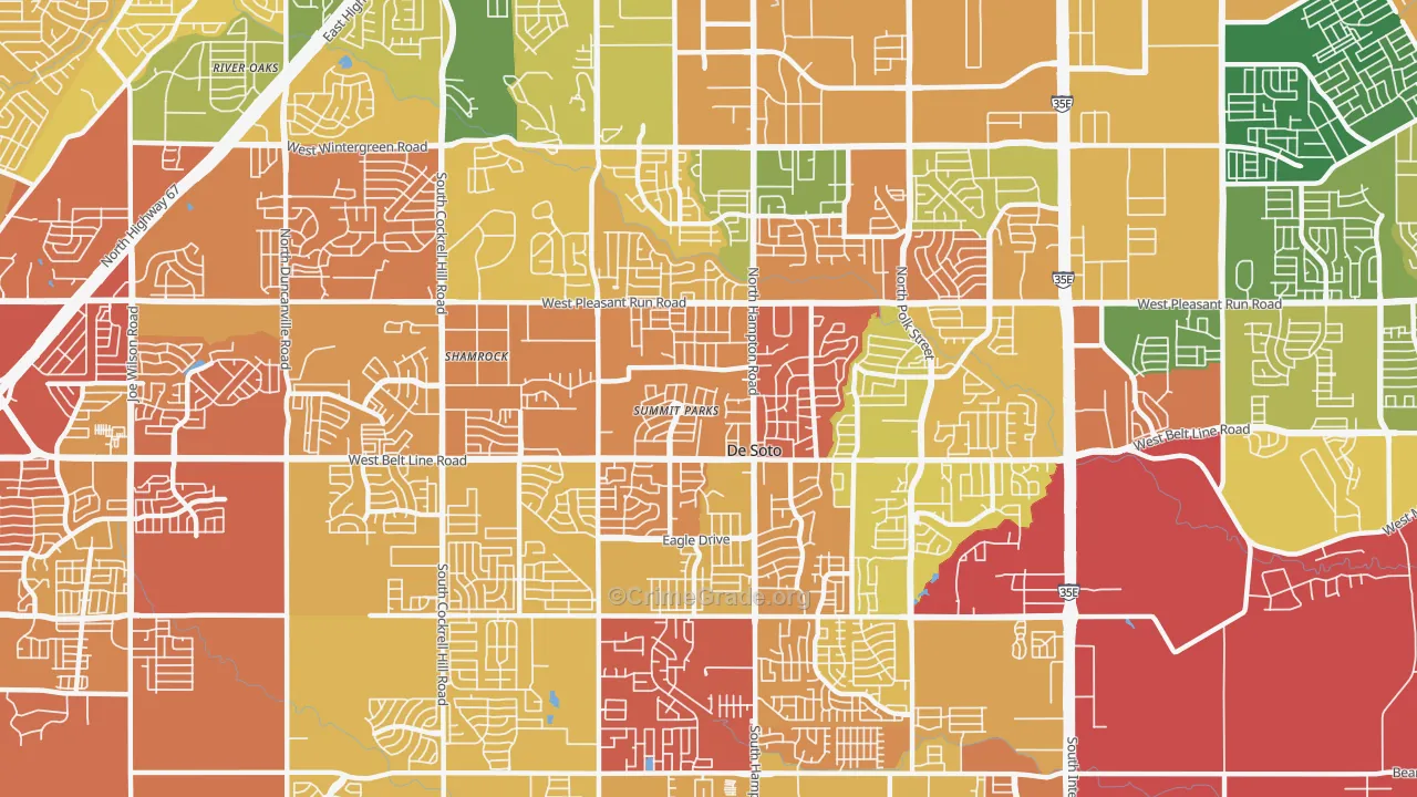75115, TX Map of Drug-Related Crime Rates
