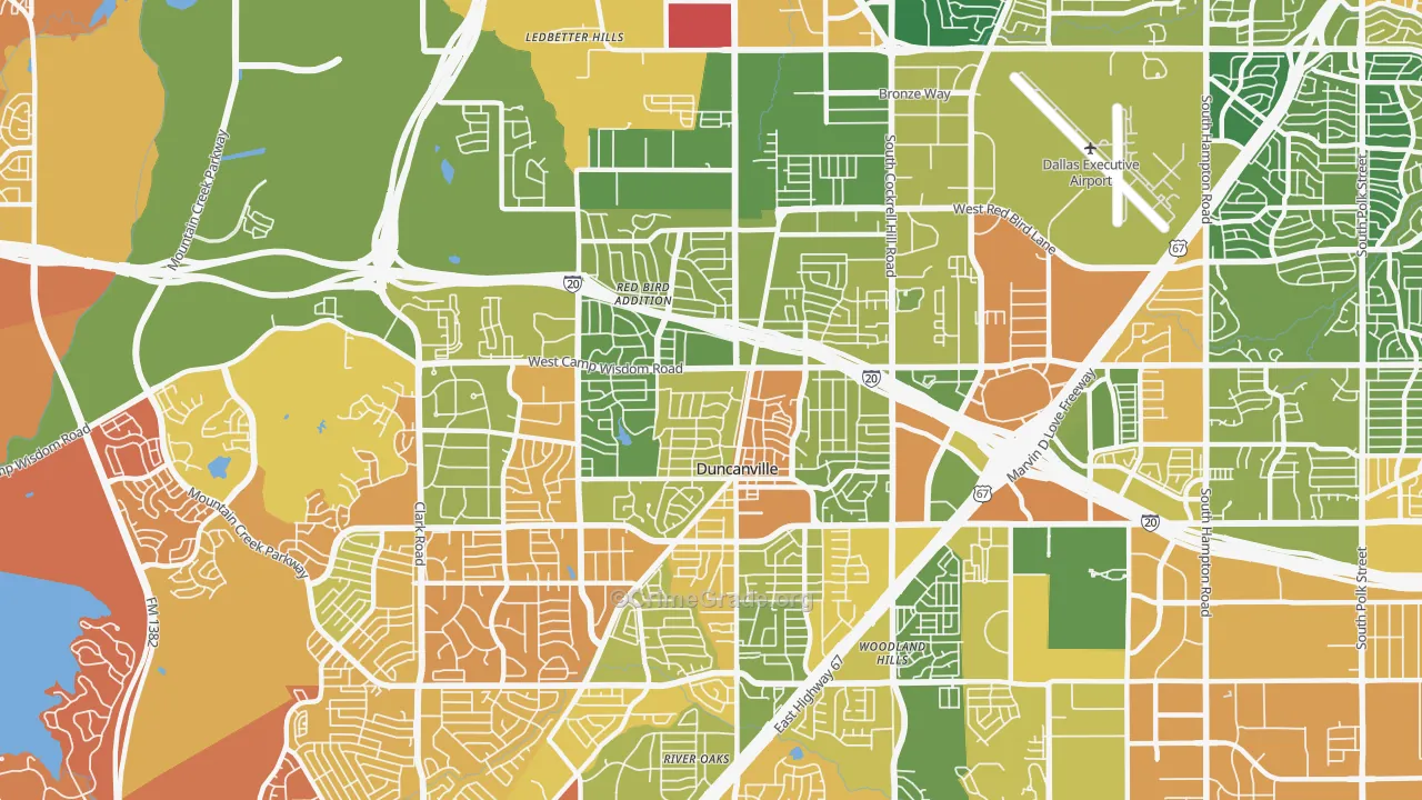 75116, TX Map of Drug-Related Crime Rates