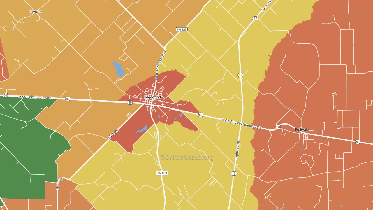 75117, TX Map of Drug-Related Crime Rates