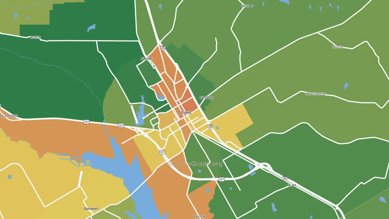 75119, TX Map of Drug-Related Crime Rates