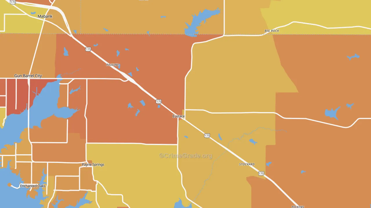 75124, TX Map of Drug-Related Crime Rates