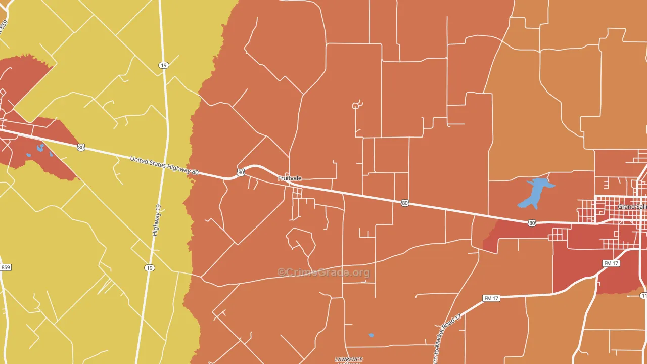75127, TX Map of Drug-Related Crime Rates