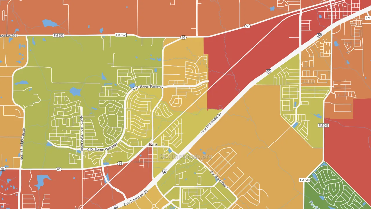 75132, TX Map of Drug-Related Crime Rates