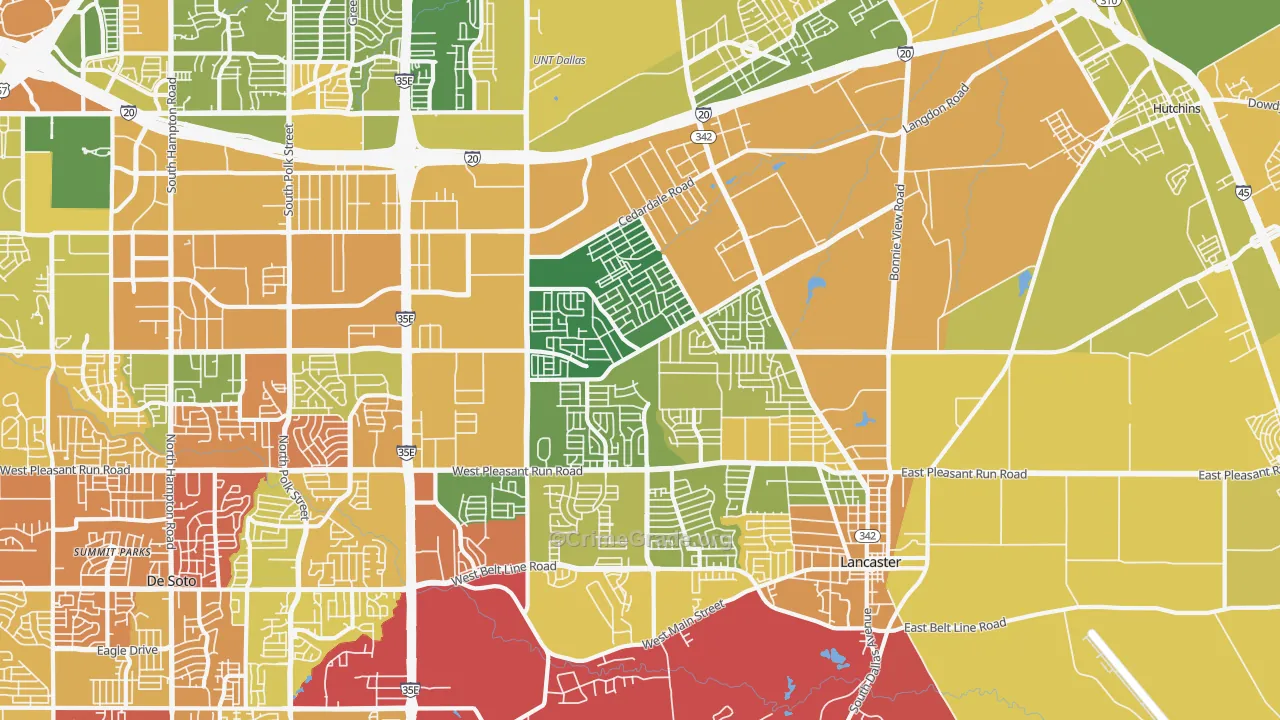 75134, TX Map of Drug-Related Crime Rates