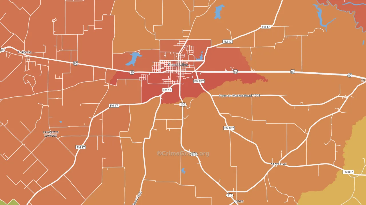 75140, TX Map of Drug-Related Crime Rates