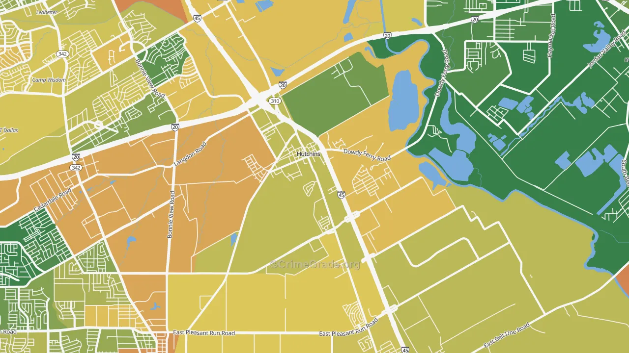 75141, TX Map of Drug-Related Crime Rates