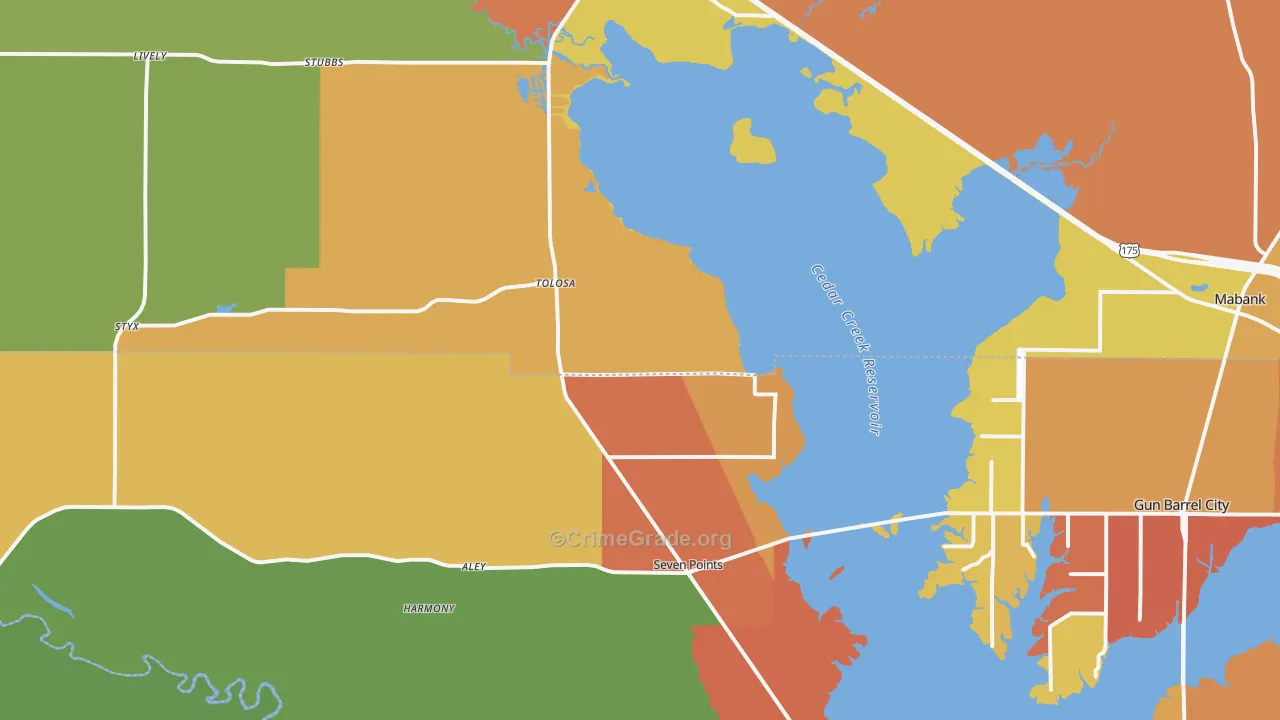 75143, TX Map of Drug-Related Crime Rates