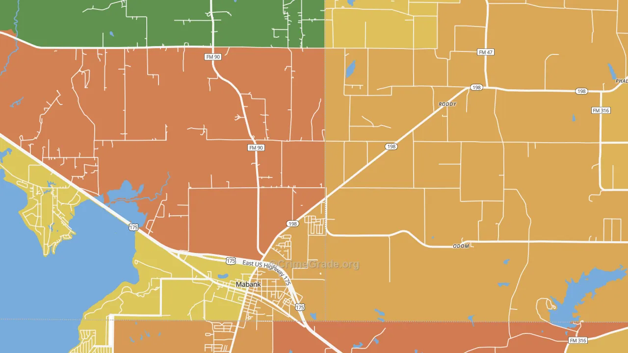 75147, TX Map of Drug-Related Crime Rates