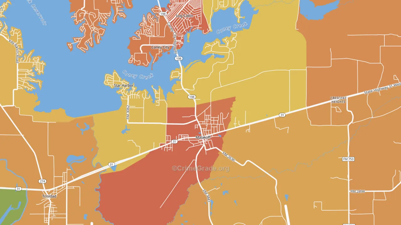 75148, TX Map of Drug-Related Crime Rates