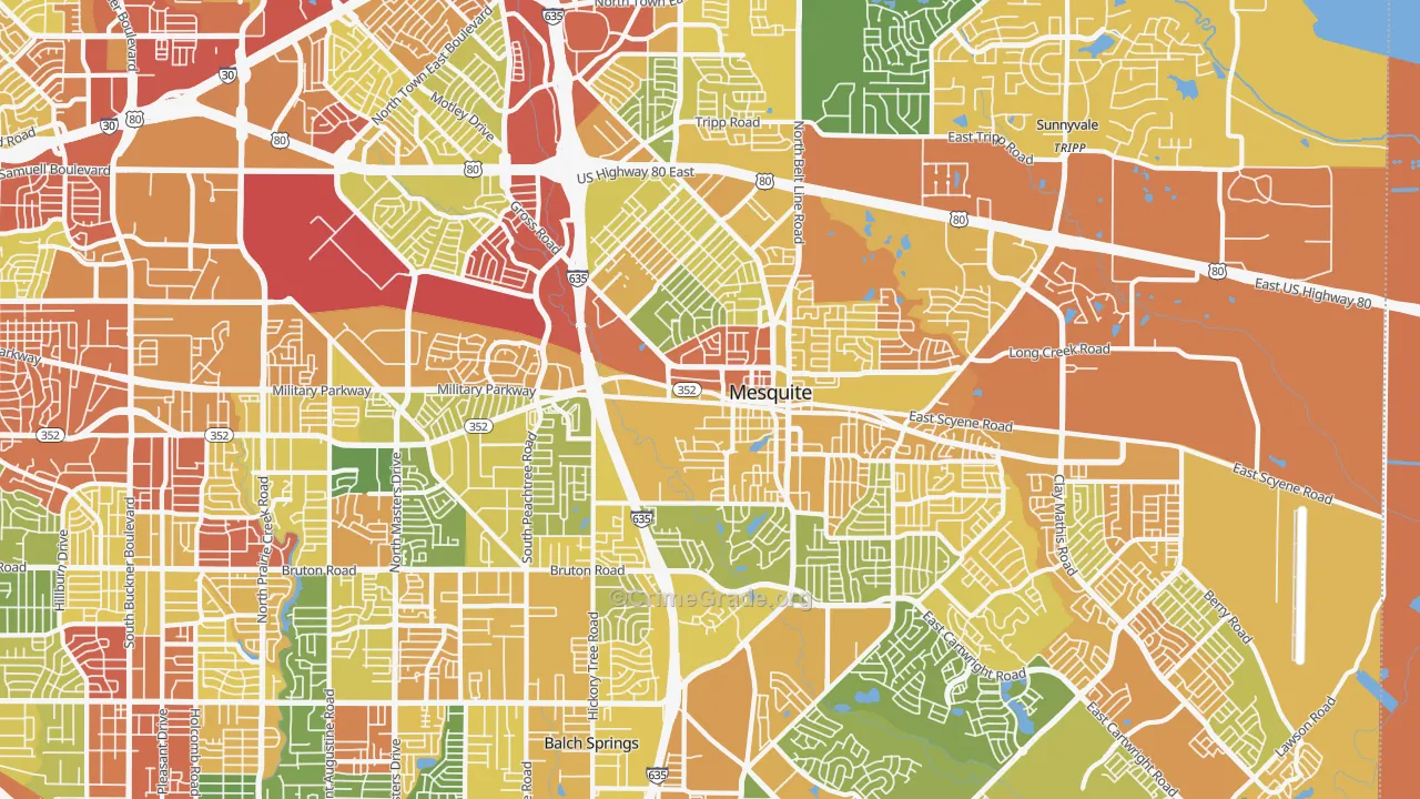 75149, TX Map of Drug-Related Crime Rates