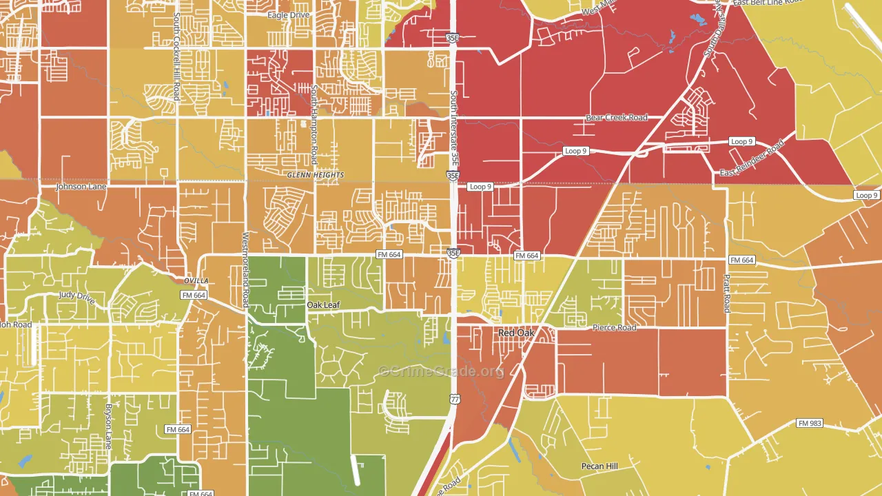 75154, TX Map of Drug-Related Crime Rates