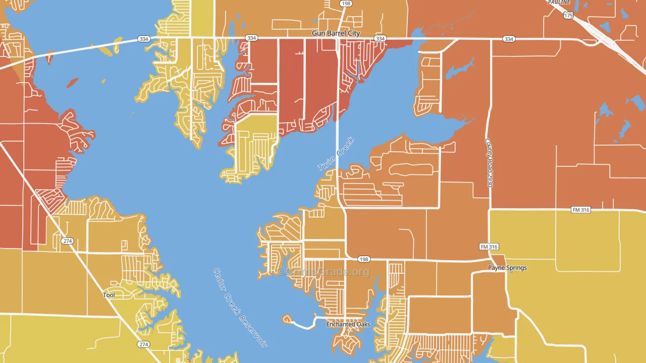 75156, TX Map of Drug-Related Crime Rates