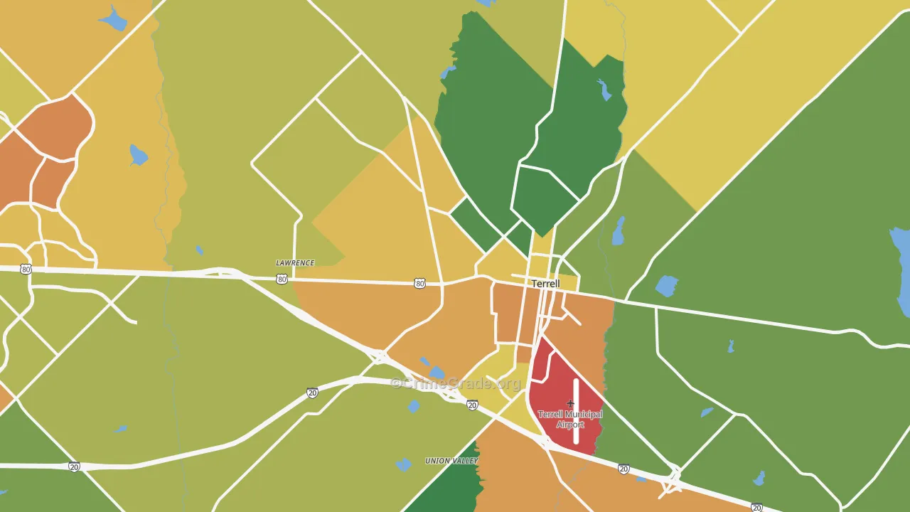 75160, TX Map of Drug-Related Crime Rates