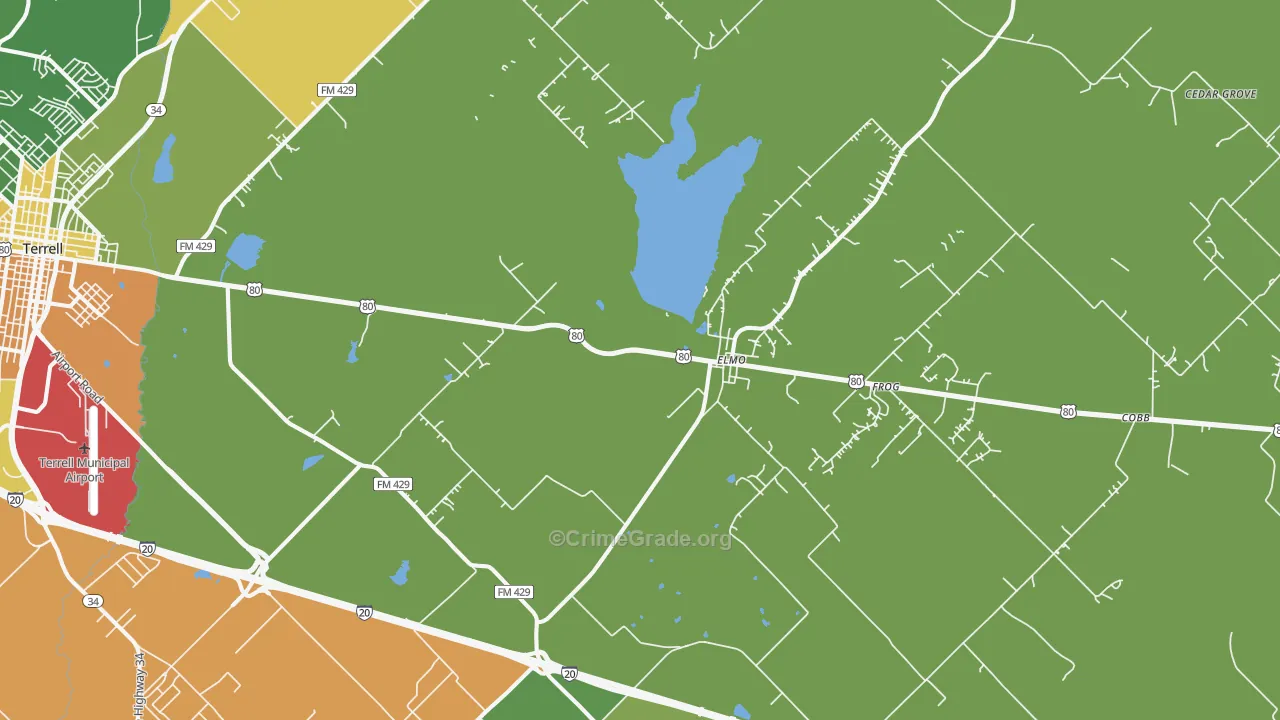 75161, TX Map of Drug-Related Crime Rates