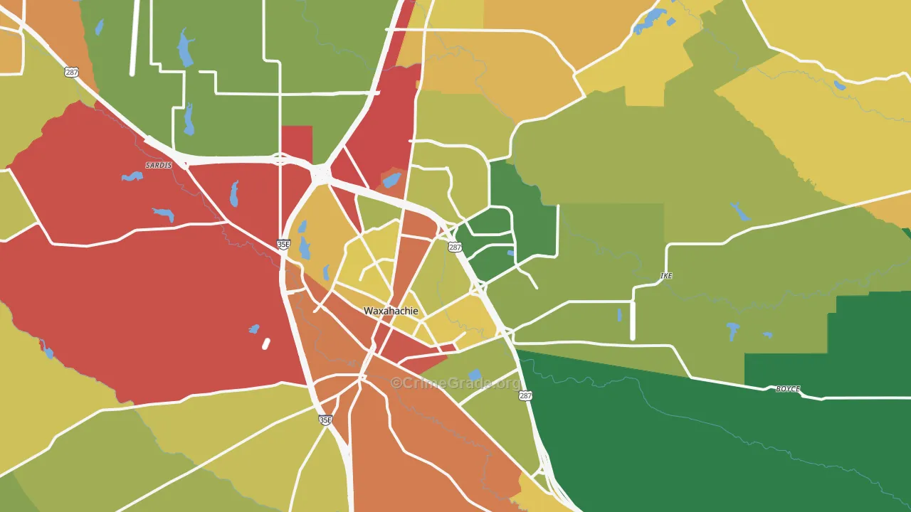 75165, TX Map of Drug-Related Crime Rates