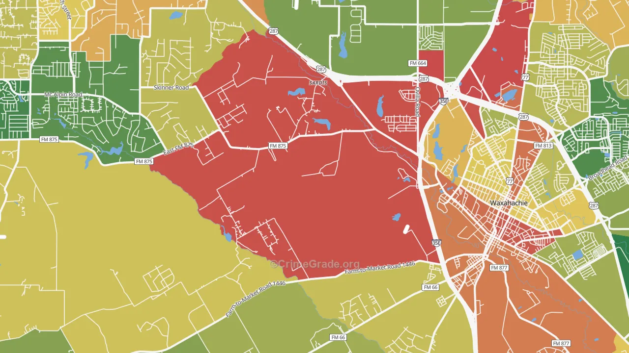 75167, TX Map of Drug-Related Crime Rates